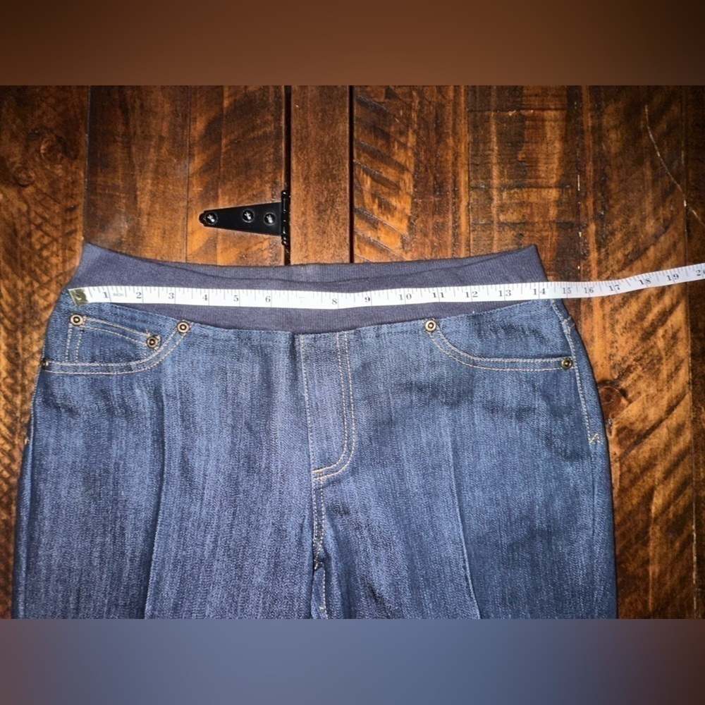 UEC BOSTON PROPER Wide Leg Jean-Womens 6 Dark Wash Stretch Waistband - Picture 6 of 9